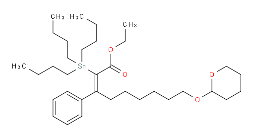 (Z)-ethyl 3-phenyl-9-((tetrahydro-2H-pyran-2-yl)oxy)-2-(tributylstannyl)non-2-enoate