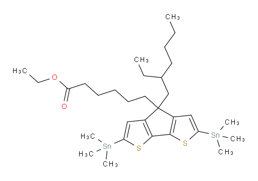 ethyl 6-(4-(2-ethylhexyl)-2,6-bis(trimethylstannyl)-4H-cyclopenta[1,2-b:5,4-b']dithiophen-4-yl)hexanoate