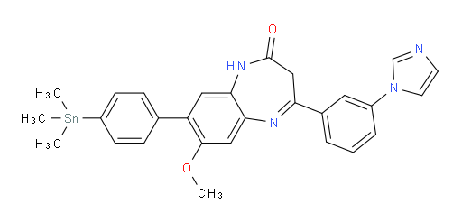 4-(3-(1H-imidazol-1-yl)phenyl)-7-methoxy-8-(4-(trimethylstannyl)phenyl)-1H-benzo[b][1,4]diazepin-2(3H)-one