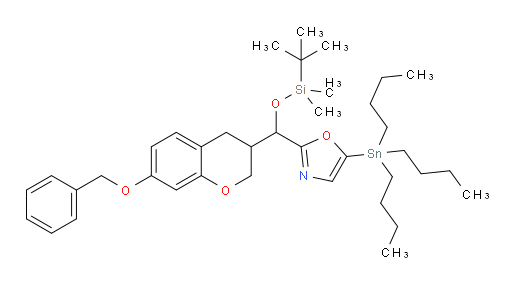 2-((7-(benzyloxy)chroman-3-yl)((tert-butyldimethylsilyl)oxy)methyl)-5-(tributylstannyl)oxazole