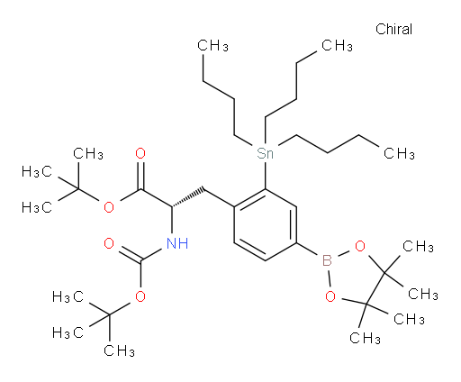 (S)-tert-butyl 2-((tert-butoxycarbonyl)amino)-3-(4-(4,4,5,5-tetramethyl-1,3,2-dioxaborolan-2-yl)-2-(tributylstannyl)phenyl)propanoate
