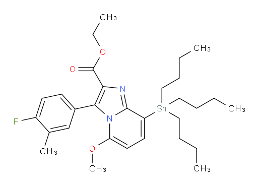 ethyl 3-(4-fluoro-3-methylphenyl)-5-methoxy-8-(tributylstannyl)imidazo[1,2-a]pyridine-2-carboxylate