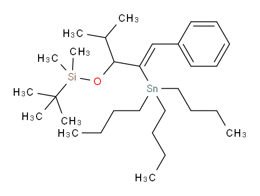 (Z)-tert-butyldimethyl((4-methyl-1-phenyl-2-(tributylstannyl)pent-1-en-3-yl)oxy)silane