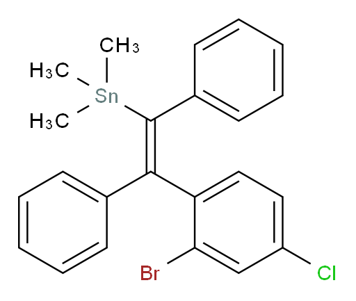 (E)-(2-(2-bromo-4-chlorophenyl)-1,2-diphenylvinyl)trimethylstannane