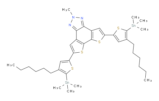 5,8-bis(4-hexyl-5-(trimethylstannyl)thiophen-2-yl)-2-methyl-2H-dithieno[3',2':3,4;2'',3'':5,6]benzo[1,2-d][1,2,3]triazole