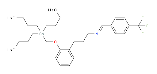 (E)-3-(2-((tributylstannyl)methoxy)phenyl)-N-(4-(trifluoromethyl)benzylidene)propan-1-amine