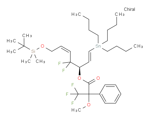 (R,1E,5Z)-7-((tert-butyldimethylsilyl)oxy)-4,4-difluoro-1-(tributylstannyl)hepta-1,5-dien-3-yl 3,3,3-trifluoro-2-methoxy-2-phenylpropanoate