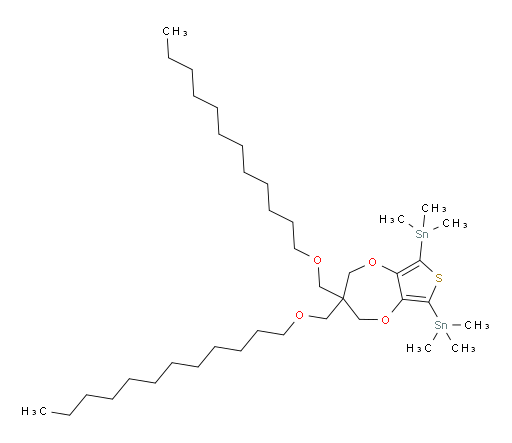 (3,3-bis((dodecyloxy)methyl)-3,4-dihydro-2H-thieno[3,4-b][1,4]dioxepine-6,8-diyl)bis(trimethylstannane)