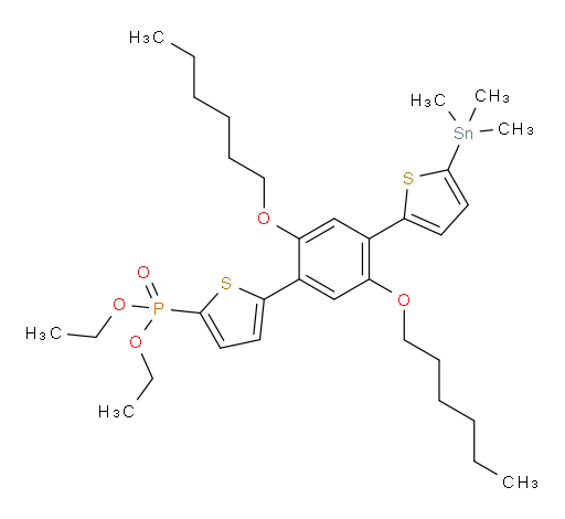 diethyl (5-(2,5-bis(hexyloxy)-4-(5-(trimethylstannyl)thiophen-2-yl)phenyl)thiophen-2-yl)phosphonate