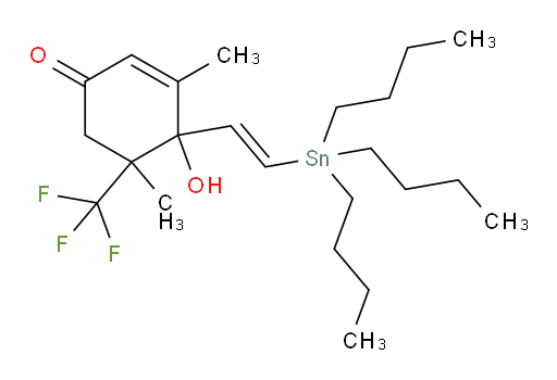 (E)-4-羟基-3,5-二甲基-4-(2-(三丁基锡基)乙烯基)-5-(三氟甲基)环己-2-烯酮