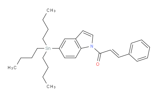 (E)-3-phenyl-1-(5-(tributylstannyl)-1H-indol-1-yl)prop-2-en-1-one