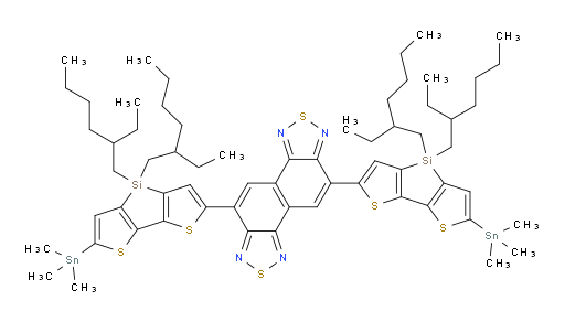 5,10-bis(4,4-bis(2-ethylhexyl)-6-(trimethylstannyl)-4H-silolo[3,2-b:4,5-b']dithiophen-2-yl)naphtho[1,2-c:5,6-c']bis([1,2,5]thiadiazole)