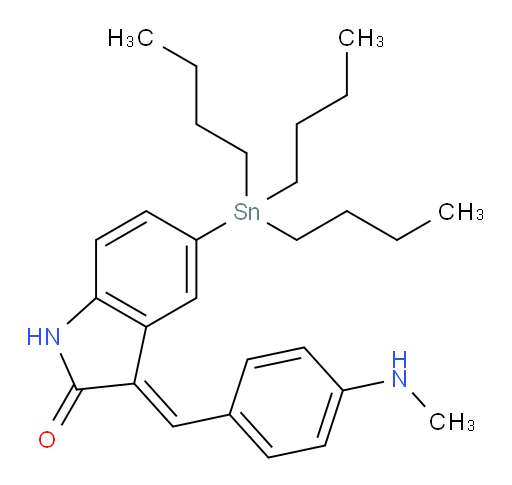 (E)-3-(4-(methylamino)benzylidene)-5-(tributylstannyl)indolin-2-one