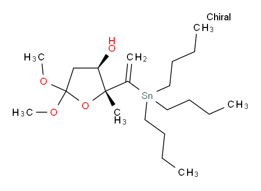 (2R,3R)-5,5-dimethoxy-2-methyl-2-(1-(tributylstannyl)vinyl)tetrahydrofuran-3-ol