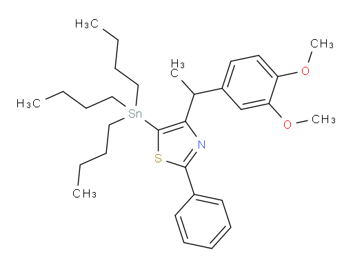 4-(1-(3,4-二甲氧基苯基)乙基)-2-苯基-5-(三丁基锡基)噻唑