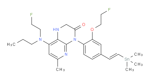 (E)-4-(2-(2-fluoroethoxy)-4-(2-(trimethylstannyl)vinyl)phenyl)-8-((2-fluoroethyl)(propyl)amino)-6-methyl-1,2-dihydropyrido[2,3-b]pyrazin-3(4H)-one