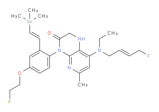 8-(乙基((E)-4-氟丁-2-烯-1-基)氨基)-4-(4-(2-氟乙氧基)-2-((E)-2-(三甲基锡基)乙烯基)苯基)-6-甲基-1,2-二氢吡啶并[2,3-b]吡嗪-3(4H)-酮