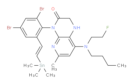(E)-8-(丁基(2-氟乙基)氨基)-4-(2,4-二溴-6-(2-(三甲基锡基)乙烯基)苯基)-6-甲基-1,2-二氢吡啶并[2,3-b]吡嗪-3(4H)-酮