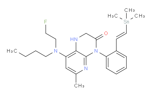 (E)-8-(butyl(2-fluoroethyl)amino)-6-methyl-4-(2-(2-(trimethylstannyl)vinyl)phenyl)-1,2-dihydropyrido[2,3-b]pyrazin-3(4H)-one