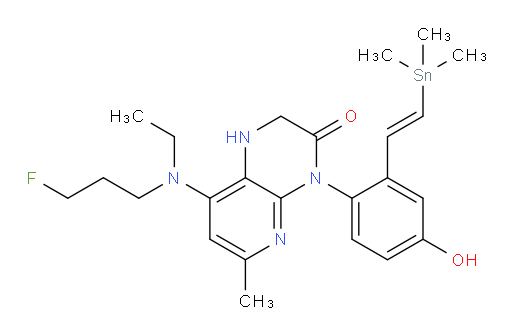 (E)-8-(ethyl(3-fluoropropyl)amino)-4-(4-hydroxy-2-(2-(trimethylstannyl)vinyl)phenyl)-6-methyl-1,2-dihydropyrido[2,3-b]pyrazin-3(4H)-one