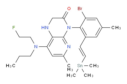 (E)-4-(2-bromo-4-methyl-6-(2-(trimethylstannyl)vinyl)phenyl)-8-((2-fluoroethyl)(propyl)amino)-6-methyl-1,2-dihydropyrido[2,3-b]pyrazin-3(4H)-one
