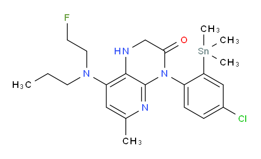 4-(4-chloro-2-(trimethylstannyl)phenyl)-8-((2-fluoroethyl)(propyl)amino)-6-methyl-1,2-dihydropyrido[2,3-b]pyrazin-3(4H)-one