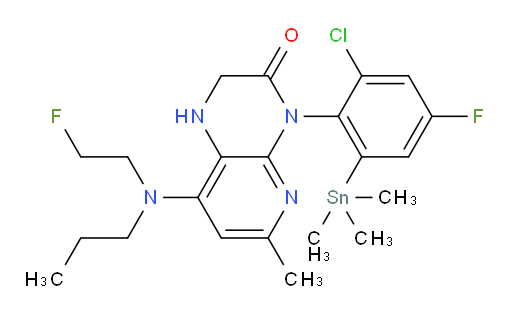 4-(2-chloro-4-fluoro-6-(trimethylstannyl)phenyl)-8-((2-fluoroethyl)(propyl)amino)-6-methyl-1,2-dihydropyrido[2,3-b]pyrazin-3(4H)-one