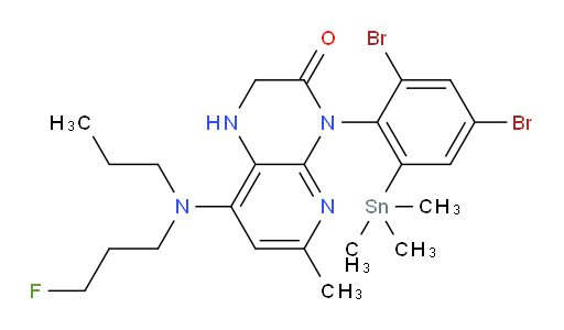 4-(2,4-dibromo-6-(trimethylstannyl)phenyl)-8-((3-fluoropropyl)(propyl)amino)-6-methyl-1,2-dihydropyrido[2,3-b]pyrazin-3(4H)-one