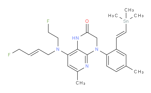 8-(((E)-4-fluorobut-2-en-1-yl)(2-fluoroethyl)amino)-6-methyl-4-(4-methyl-2-((E)-2-(trimethylstannyl)vinyl)phenyl)-3,4-dihydropyrido[2,3-b]pyrazin-2(1H)-one