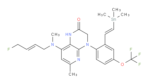 8-(((E)-4-fluorobut-2-en-1-yl)(methyl)amino)-6-methyl-4-(4-(trifluoromethoxy)-2-((E)-2-(trimethylstannyl)vinyl)phenyl)-3,4-dihydropyrido[2,3-b]pyrazin-2(1H)-one