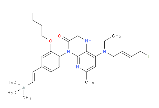 8-(乙基((E)-4-氟丁-2-烯-1-基)氨基)-4-(2-(3-氟丙氧基)-4-((E)-2-(三甲基锡基)乙烯基)苯基)-6-甲基-1,2-二氢吡啶并[2,3-b]吡嗪-3(4H)-酮