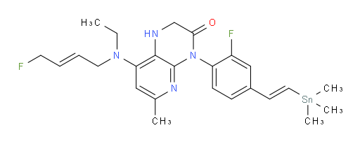 8-(ethyl((E)-4-fluorobut-2-en-1-yl)amino)-4-(2-fluoro-4-((E)-2-(trimethylstannyl)vinyl)phenyl)-6-methyl-1,2-dihydropyrido[2,3-b]pyrazin-3(4H)-one