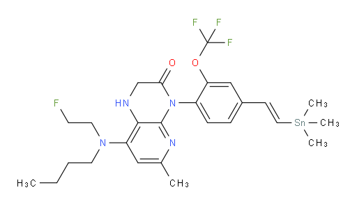 (E)-8-(butyl(2-fluoroethyl)amino)-6-methyl-4-(2-(trifluoromethoxy)-4-(2-(trimethylstannyl)vinyl)phenyl)-1,2-dihydropyrido[2,3-b]pyrazin-3(4H)-one