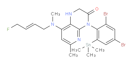(E)-4-(2,4-dibromo-6-(trimethylstannyl)phenyl)-8-((4-fluorobut-2-en-1-yl)(methyl)amino)-6-methyl-1,2-dihydropyrido[2,3-b]pyrazin-3(4H)-one