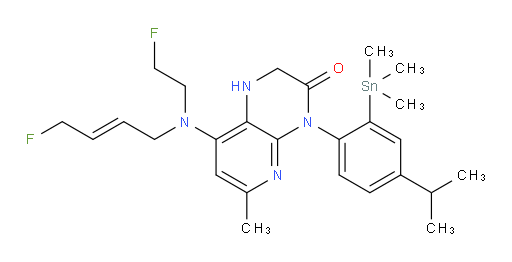(E)-8-((4-fluorobut-2-en-1-yl)(2-fluoroethyl)amino)-4-(4-isopropyl-2-(trimethylstannyl)phenyl)-6-methyl-1,2-dihydropyrido[2,3-b]pyrazin-3(4H)-one