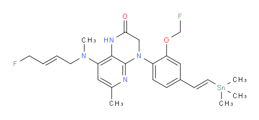 8-(((E)-4-fluorobut-2-en-1-yl)(methyl)amino)-4-(2-(fluoromethoxy)-4-((E)-2-(trimethylstannyl)vinyl)phenyl)-6-methyl-3,4-dihydropyrido[2,3-b]pyrazin-2(1H)-one