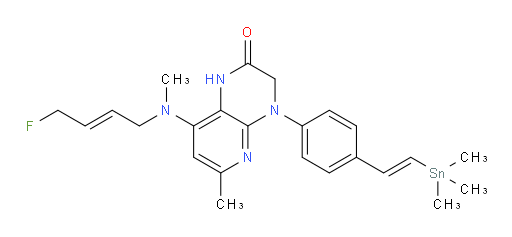 8-(((E)-4-fluorobut-2-en-1-yl)(methyl)amino)-6-methyl-4-(4-((E)-2-(trimethylstannyl)vinyl)phenyl)-3,4-dihydropyrido[2,3-b]pyrazin-2(1H)-one