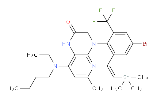 (Z)-4-(4-bromo-2-(trifluoromethyl)-6-(2-(trimethylstannyl)vinyl)phenyl)-8-(butyl(ethyl)amino)-6-methyl-3,4-dihydropyrido[2,3-b]pyrazin-2(1H)-one