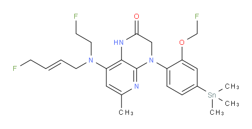 (E)-8-((4-fluorobut-2-en-1-yl)(2-fluoroethyl)amino)-4-(2-(fluoromethoxy)-4-(trimethylstannyl)phenyl)-6-methyl-3,4-dihydropyrido[2,3-b]pyrazin-2(1H)-one