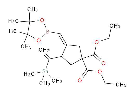 (Z)-二乙基 3-((4,4,5,5-四甲基-1,3,2-二氧杂环己硼烷-2-基)亚甲基)-4-(1-(三甲基锡基)乙烯基)环戊烷-1,1-二甲酸酯