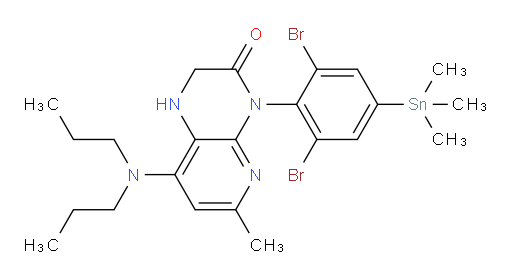 4-(2,6-dibromo-4-(trimethylstannyl)phenyl)-8-(dipropylamino)-6-methyl-1,2-dihydropyrido[2,3-b]pyrazin-3(4H)-one