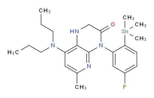 8-(dipropylamino)-4-(5-fluoro-2-(trimethylstannyl)phenyl)-6-methyl-1,2-dihydropyrido[2,3-b]pyrazin-3(4H)-one