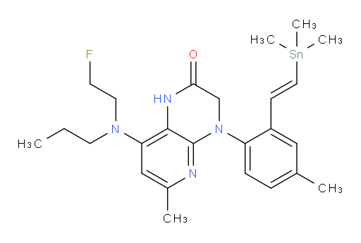 (E)-8-((2-fluoroethyl)(propyl)amino)-6-methyl-4-(4-methyl-2-(2-(trimethylstannyl)vinyl)phenyl)-3,4-dihydropyrido[2,3-b]pyrazin-2(1H)-one