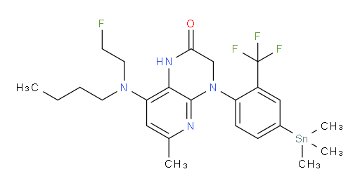 8-(butyl(2-fluoroethyl)amino)-6-methyl-4-(2-(trifluoromethyl)-4-(trimethylstannyl)phenyl)-3,4-dihydropyrido[2,3-b]pyrazin-2(1H)-one