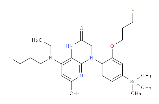 8-(ethyl(3-fluoropropyl)amino)-4-(2-(3-fluoropropoxy)-4-(trimethylstannyl)phenyl)-6-methyl-3,4-dihydropyrido[2,3-b]pyrazin-2(1H)-one