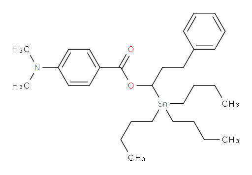 3-苯基-1-(三丁基锡基)丙基 4-(二甲胺基)苯甲酸酯