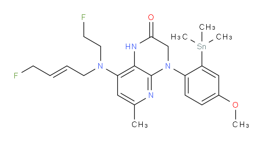 (E)-8-((4-fluorobut-2-en-1-yl)(2-fluoroethyl)amino)-4-(4-methoxy-2-(trimethylstannyl)phenyl)-6-methyl-3,4-dihydropyrido[2,3-b]pyrazin-2(1H)-one