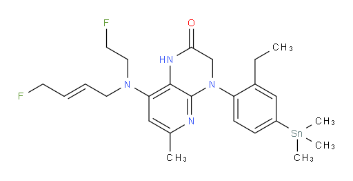 (E)-4-(2-ethyl-4-(trimethylstannyl)phenyl)-8-((4-fluorobut-2-en-1-yl)(2-fluoroethyl)amino)-6-methyl-3,4-dihydropyrido[2,3-b]pyrazin-2(1H)-one
