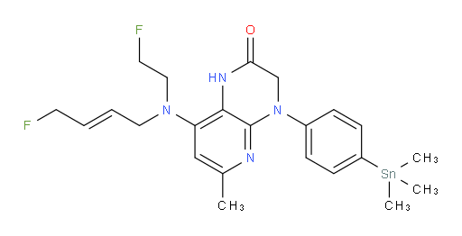 (E)-8-((4-fluorobut-2-en-1-yl)(2-fluoroethyl)amino)-6-methyl-4-(4-(trimethylstannyl)phenyl)-3,4-dihydropyrido[2,3-b]pyrazin-2(1H)-one