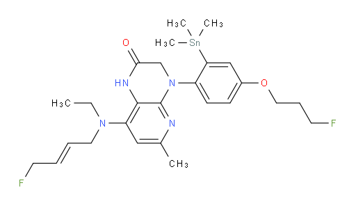 (E)-8-(ethyl(4-fluorobut-2-en-1-yl)amino)-4-(4-(3-fluoropropoxy)-2-(trimethylstannyl)phenyl)-6-methyl-3,4-dihydropyrido[2,3-b]pyrazin-2(1H)-one